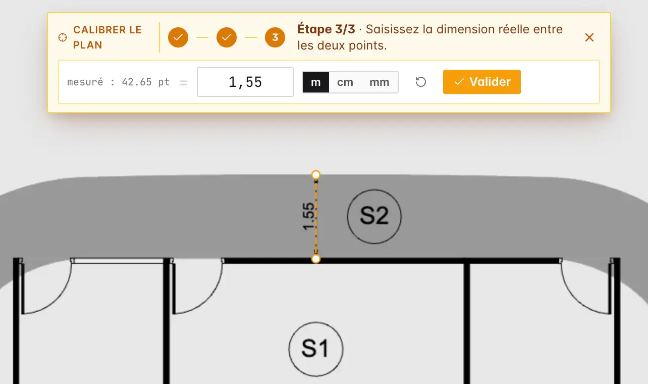 Indiquez 1 distance, mesurez tout le reste